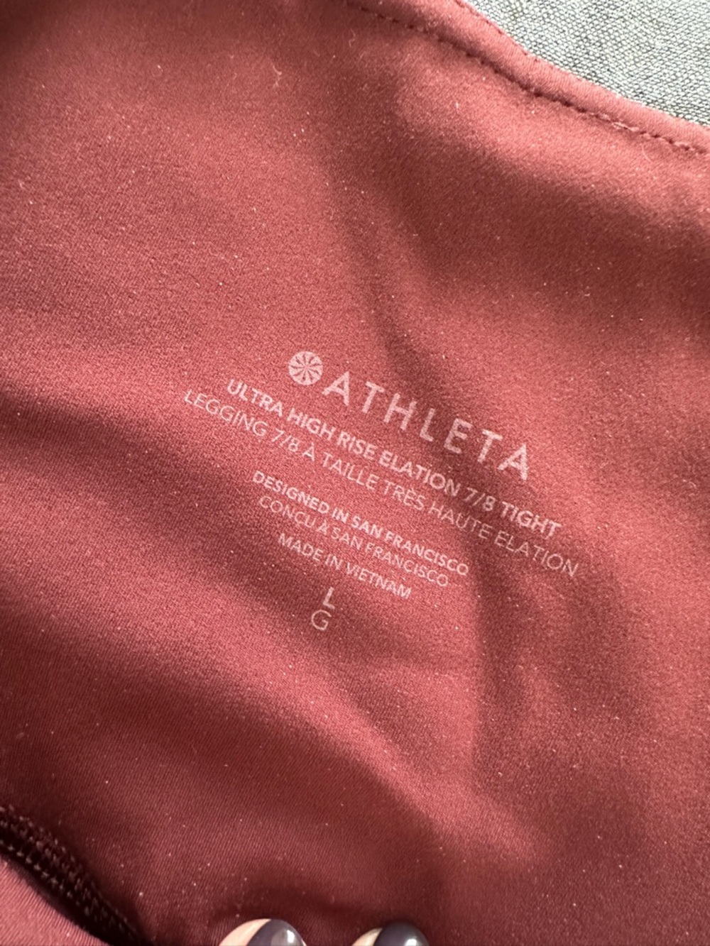 Athleta Ultra High Rise Elation 7/8 Tight Rusty Red - Picture 3 of 5